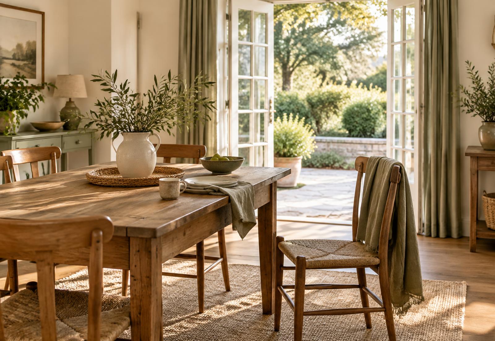 A peaceful, sunlit family home opening onto a garden